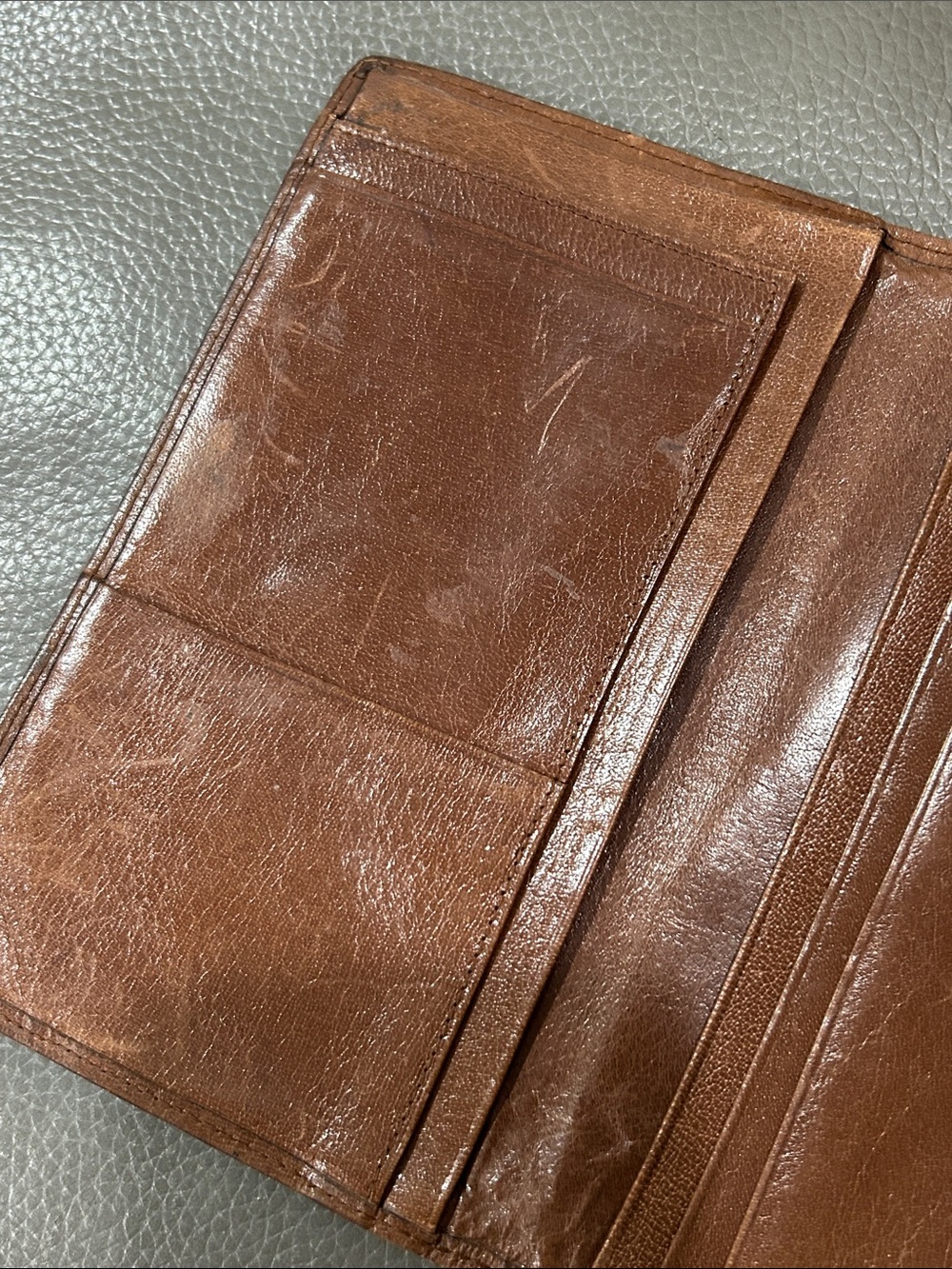 Calfskin India Brown Leather Passport or Travel Wallet - Picture 4 of 9